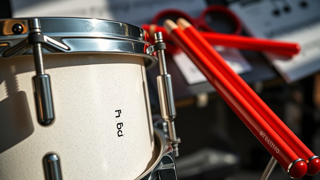 percussion size and pitch