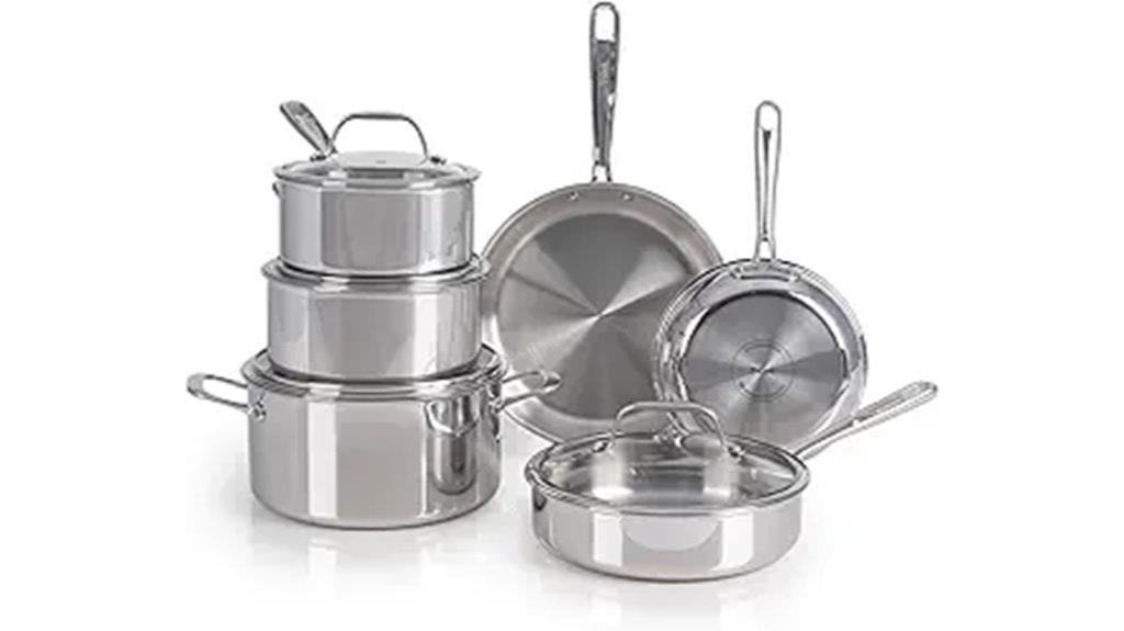 10 piece stainless steel cookware