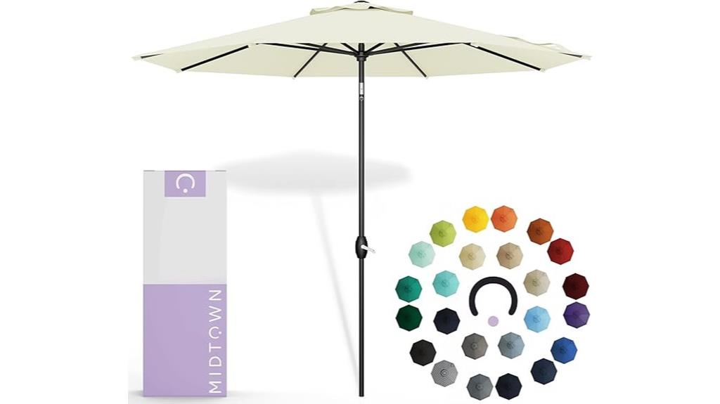 9 ft canvas outdoor umbrella