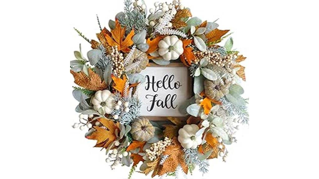 autumn eucalyptus berries pumpkins