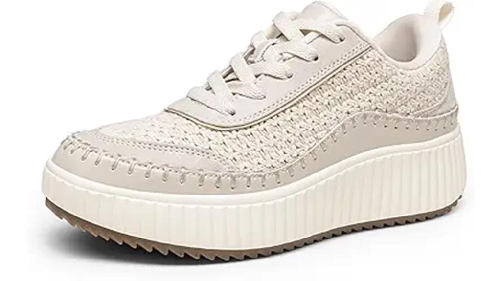 casual chunky tweed sneakers