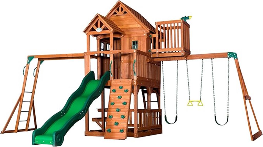 cedar wood backyard playground