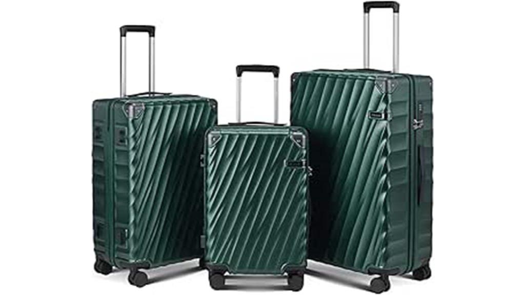 charcoal metallic spinner luggage