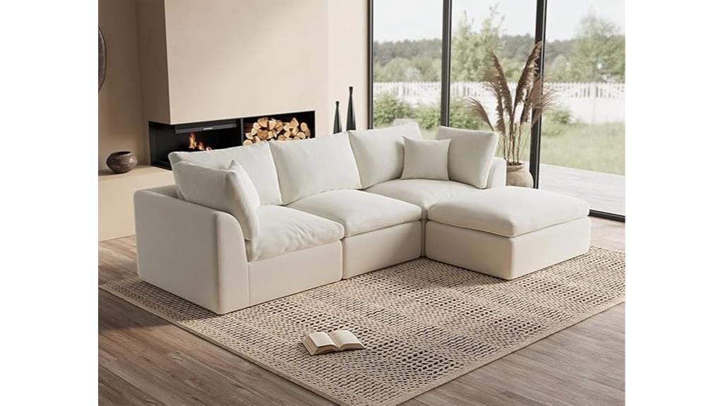 cloud gray sectional couch