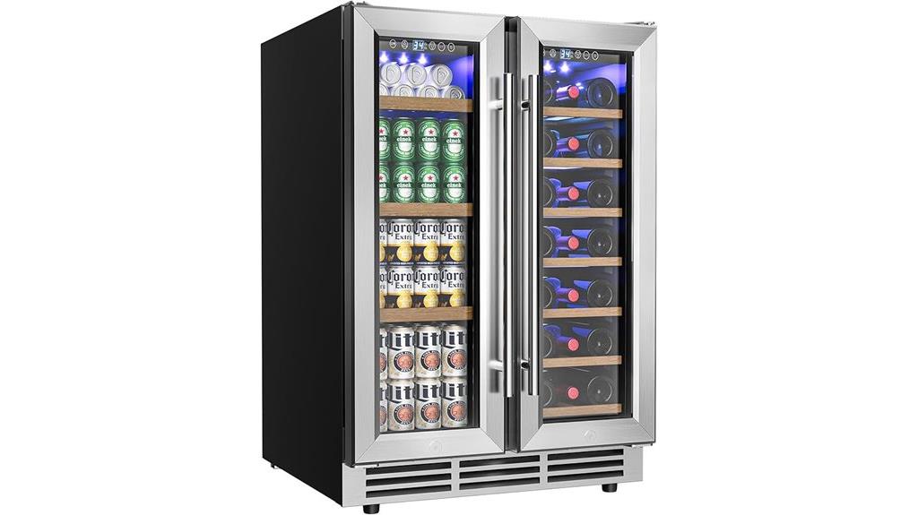 dual zone glass wine cooler