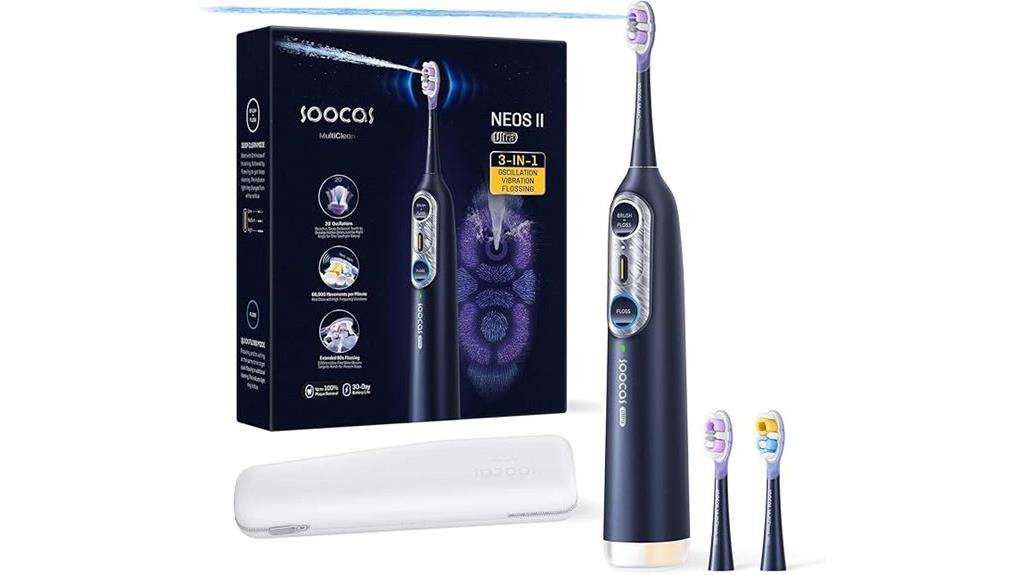 electric toothbrush with water flosser