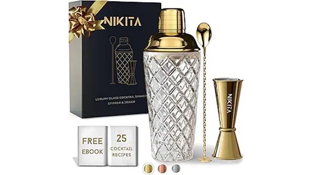 elegant gold shaker set