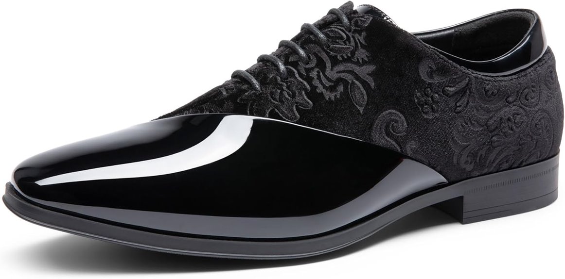 elegant patent velvet oxfords