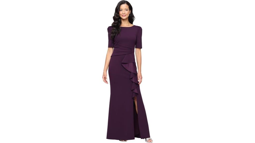elegant shoulder puff dress