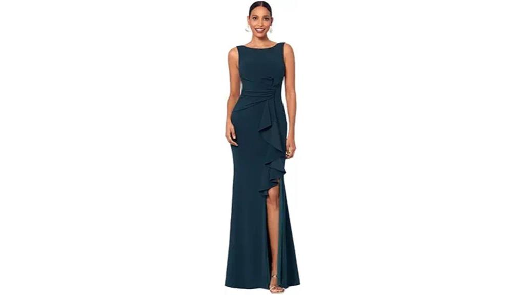 elegant sleeveless evening gown