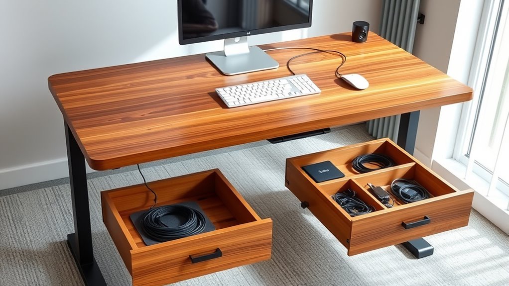 ergonomic organized workspace features