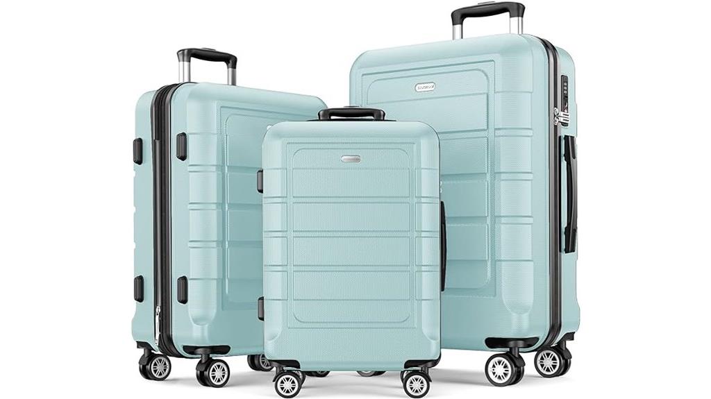 expandable tsa luggage set