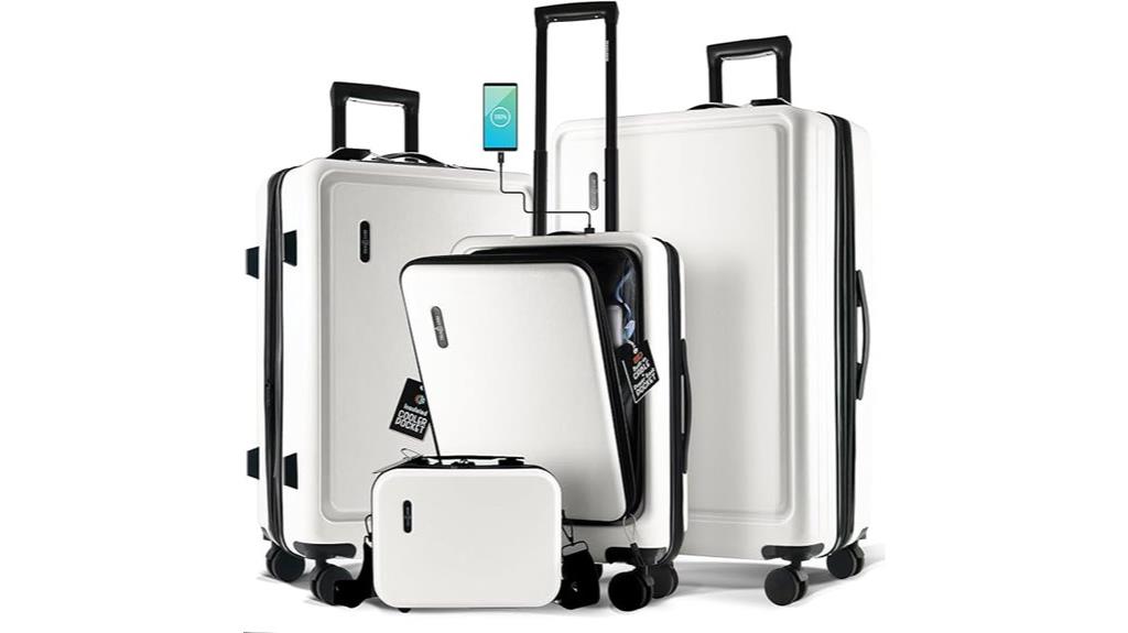 four piece spinner luggage set