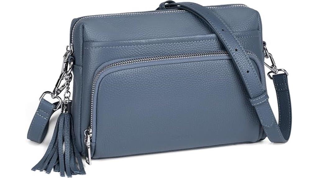 genuine leather crossbody purse