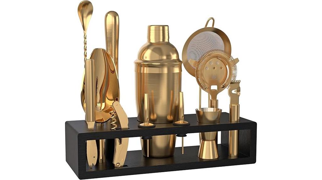 highball glass and bamboo stand