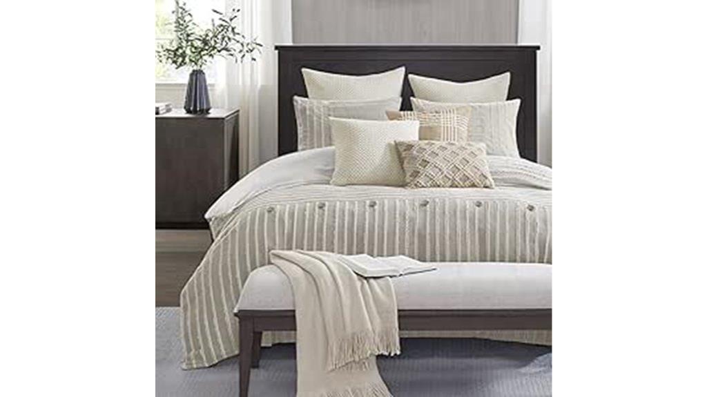 jacquard stripe comforter set