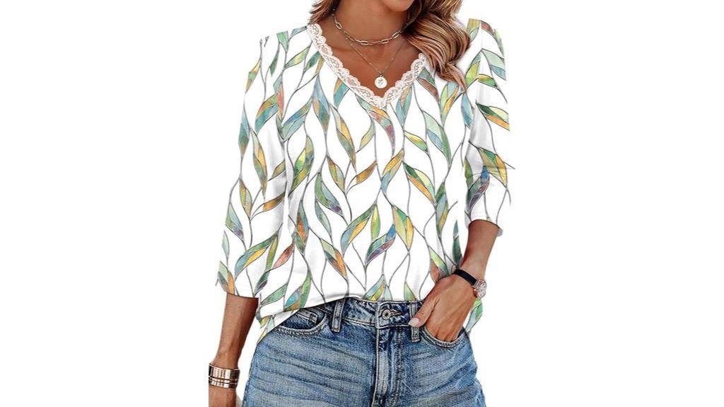 lace v neck sleeve tops