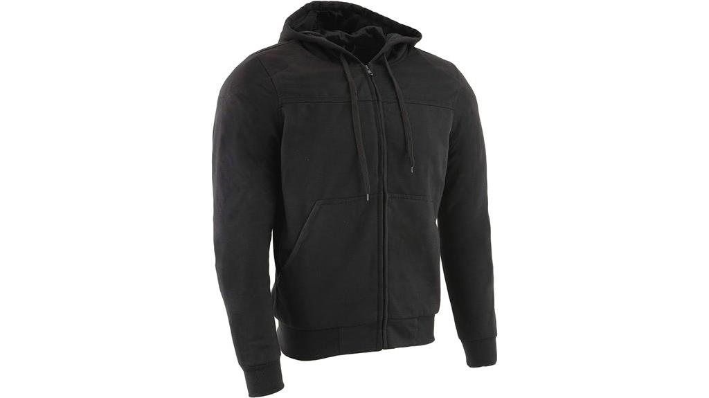 leather armored riding hoodie