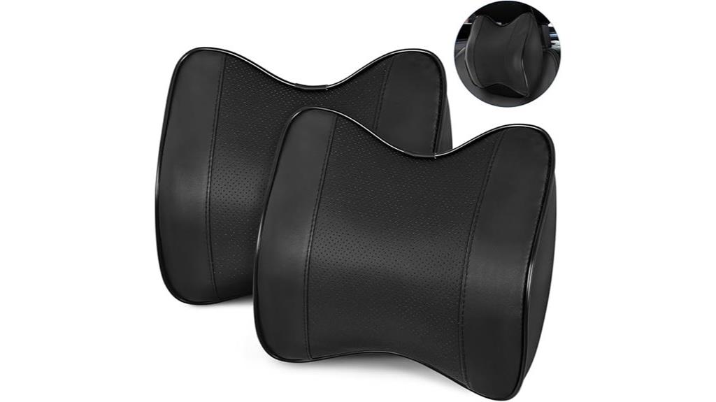 leather car neck pillows