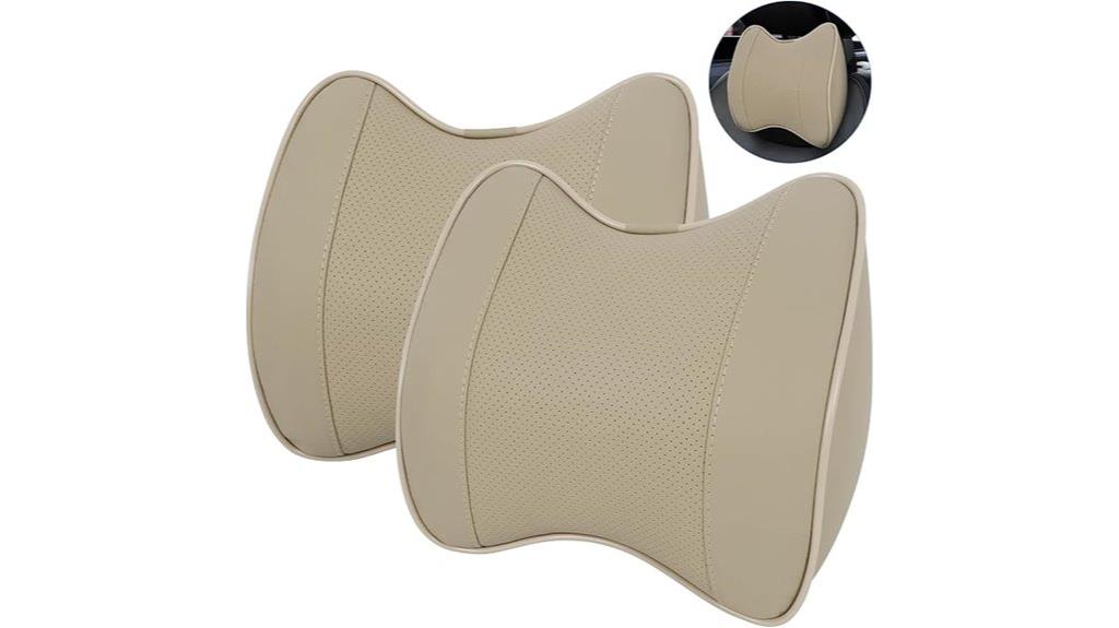 leather car neck pillows