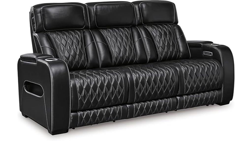 leather reclining sofa with usb
