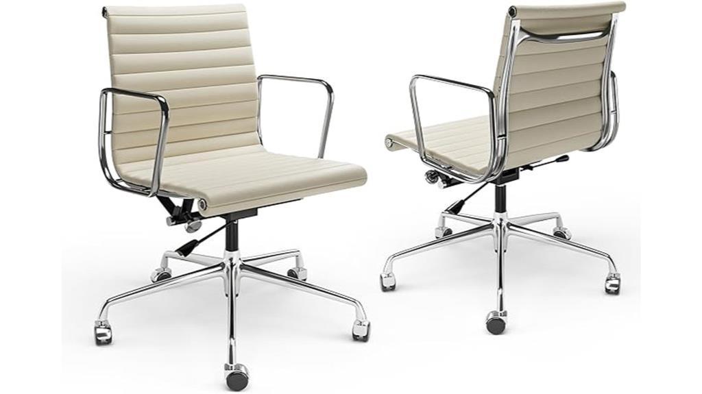 leather ribbed ergonomic chair