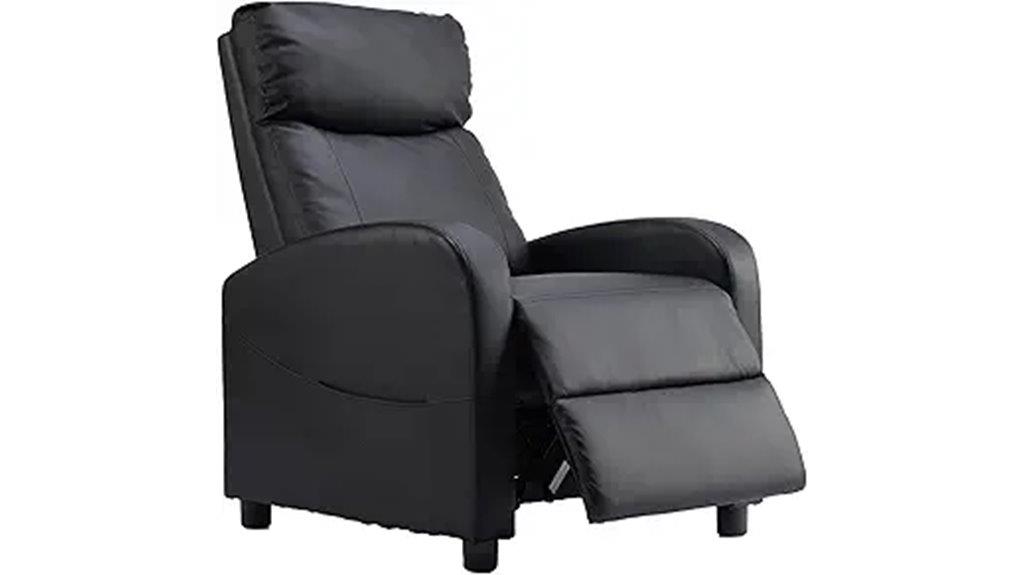 luxurious leather recliner with lumbar