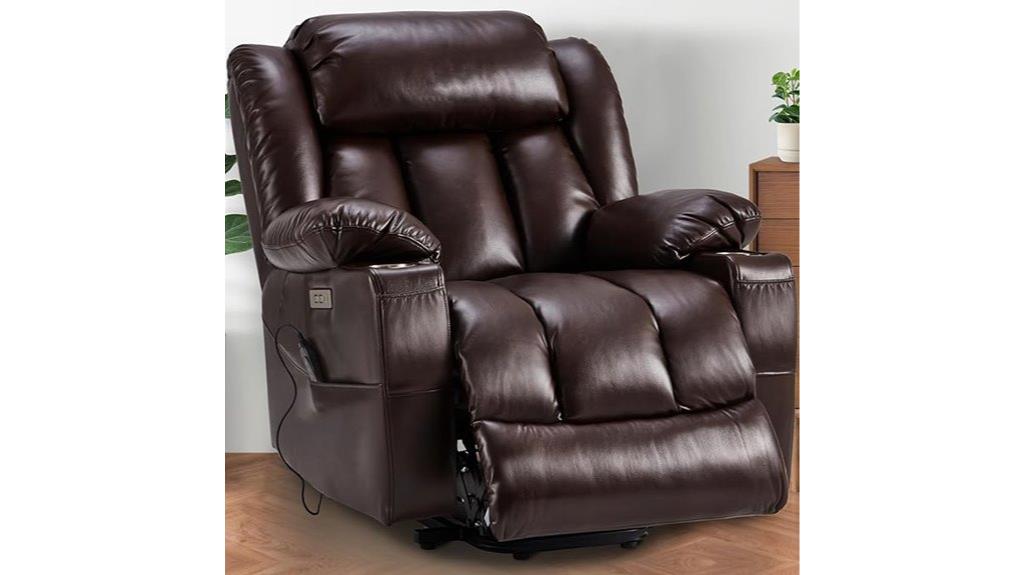 luxury leather recliner with massage