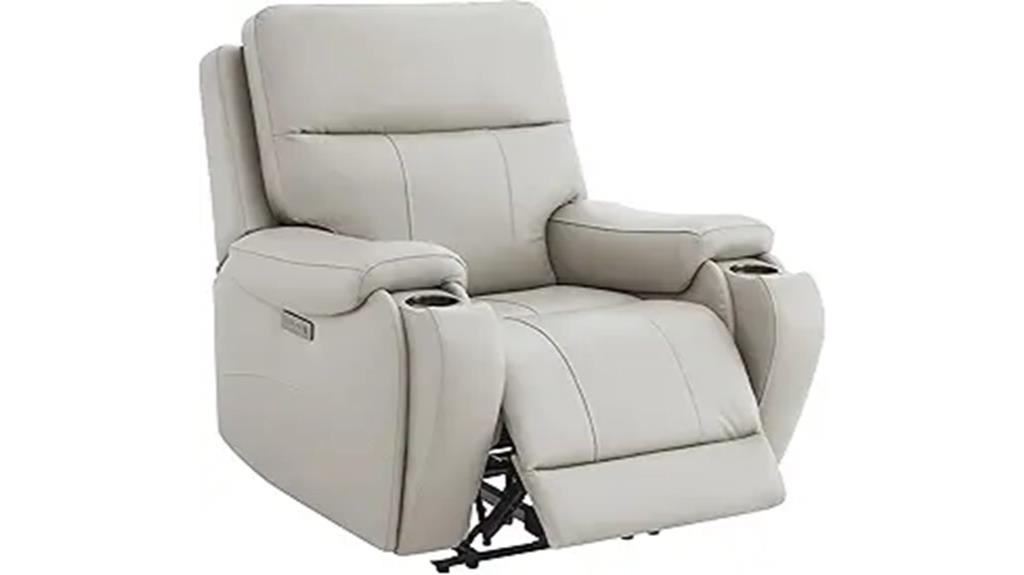 luxury leather recliner with usb