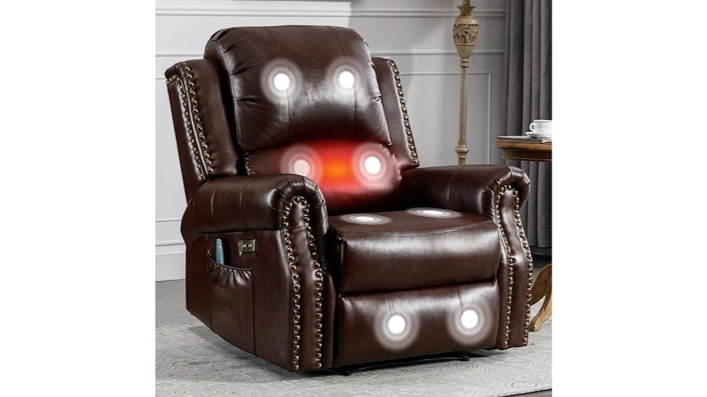 massage heat faux leather