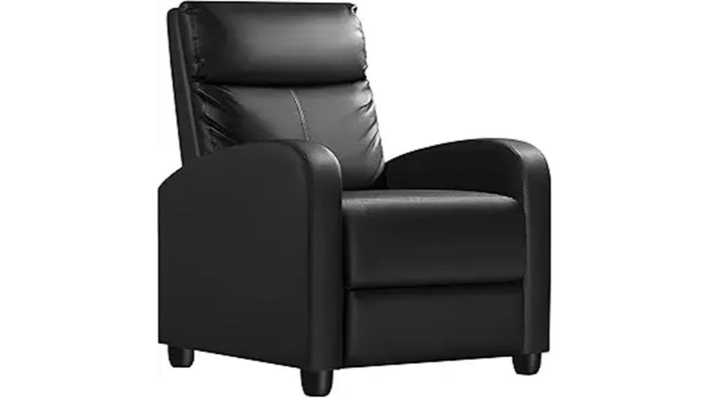 modern padded pu recliner