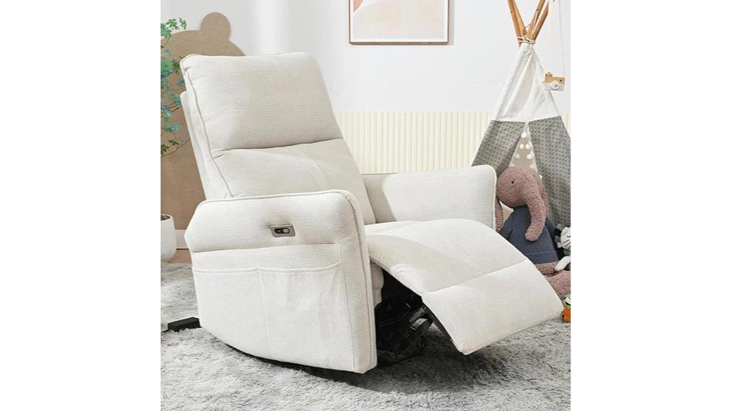 nursery recliner with usb