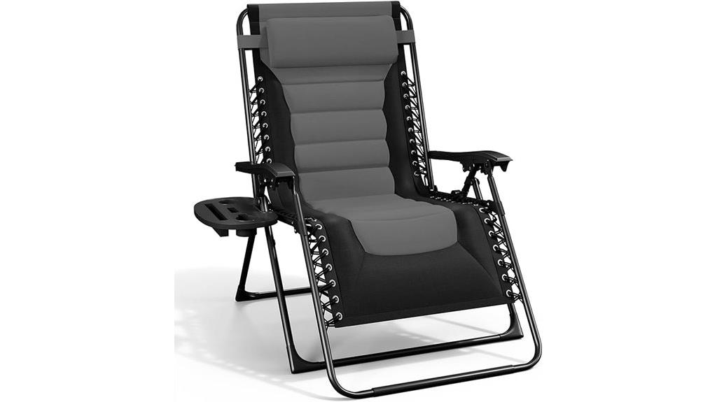 outdoor padded zero gravity chair