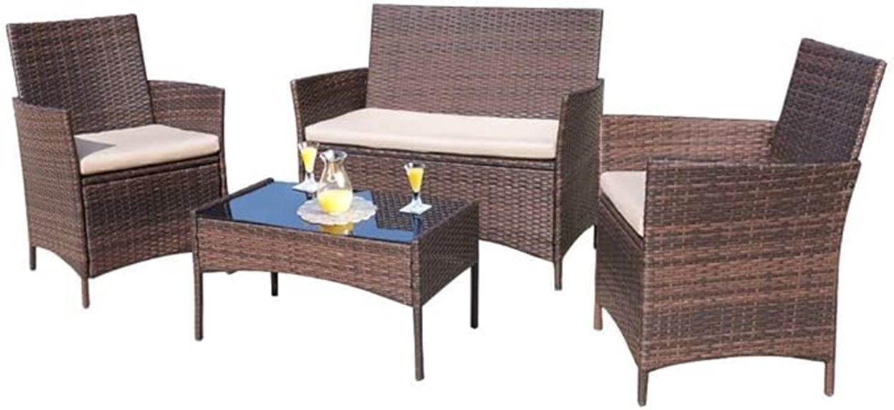 outdoor rattan patio set