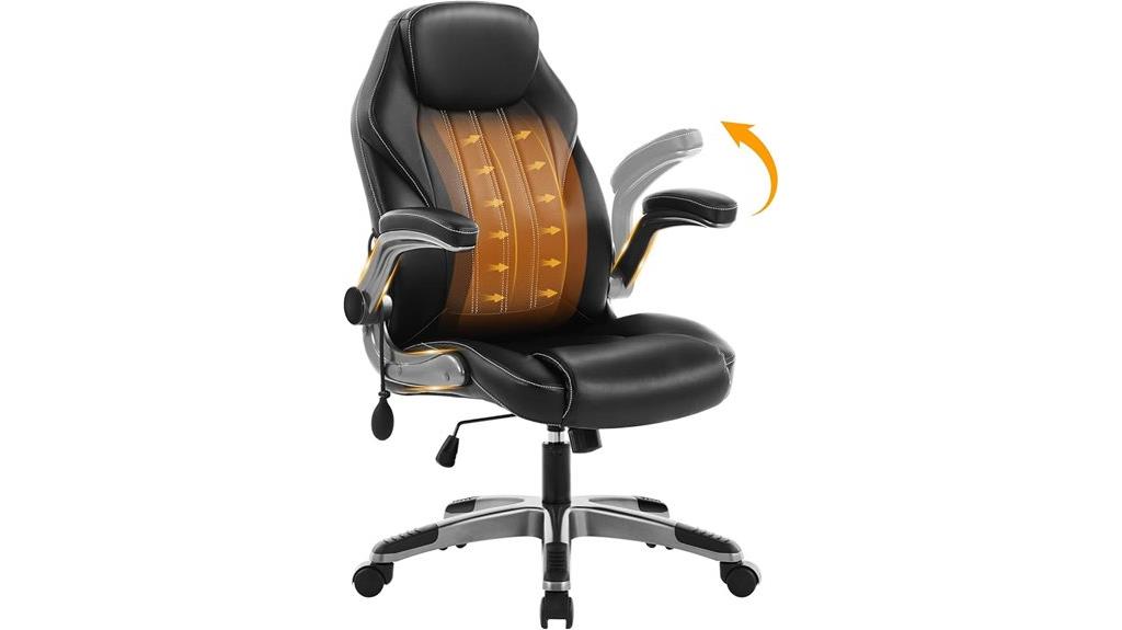 padded arms adjustable lumbar