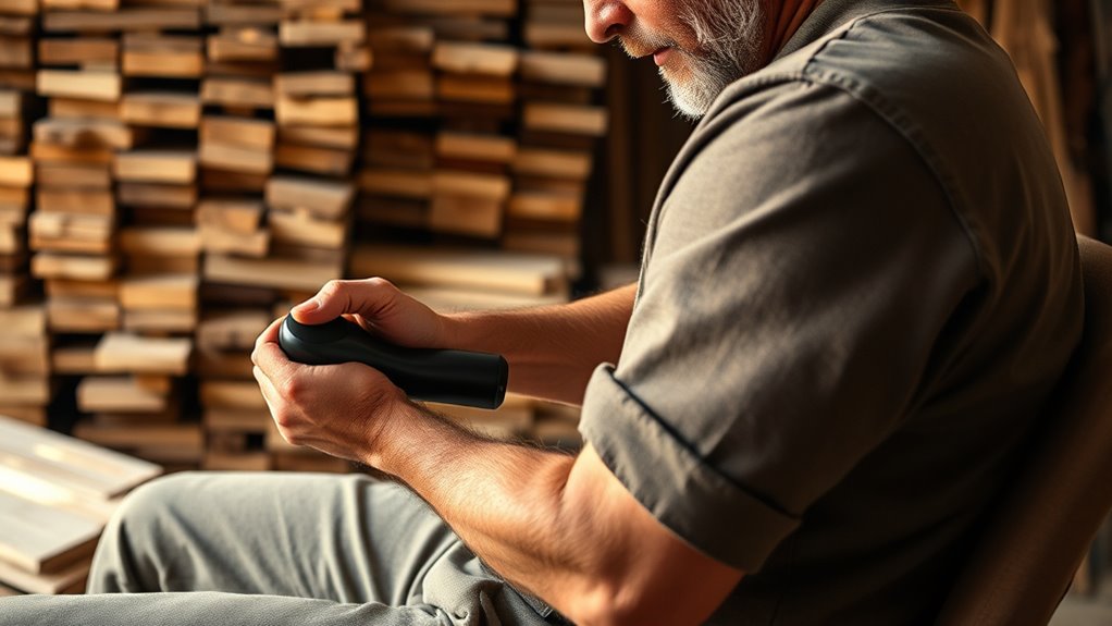 percussion therapy alleviates woodworking pain