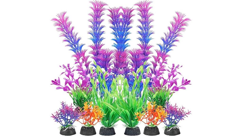 purple plastic fish tank plants