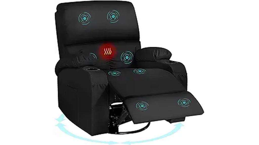 recliner with massage heat