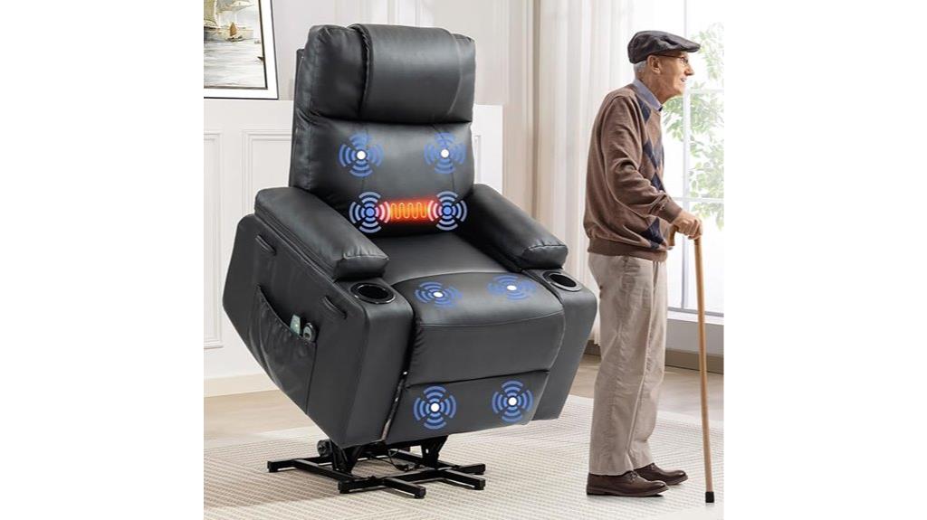 recliner with massage heat