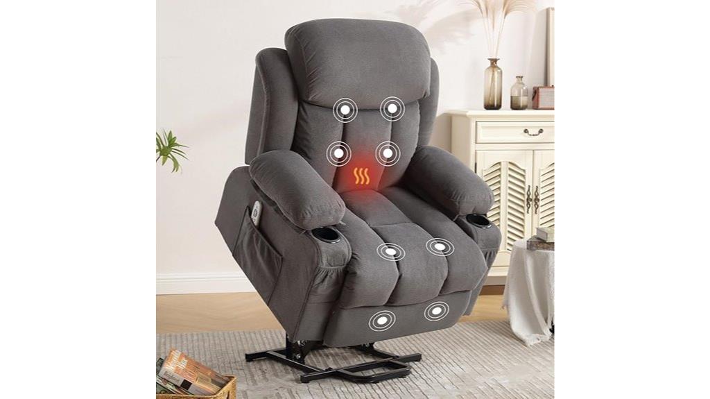 recliner with massage heating