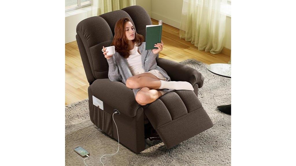 recliner with usb storage