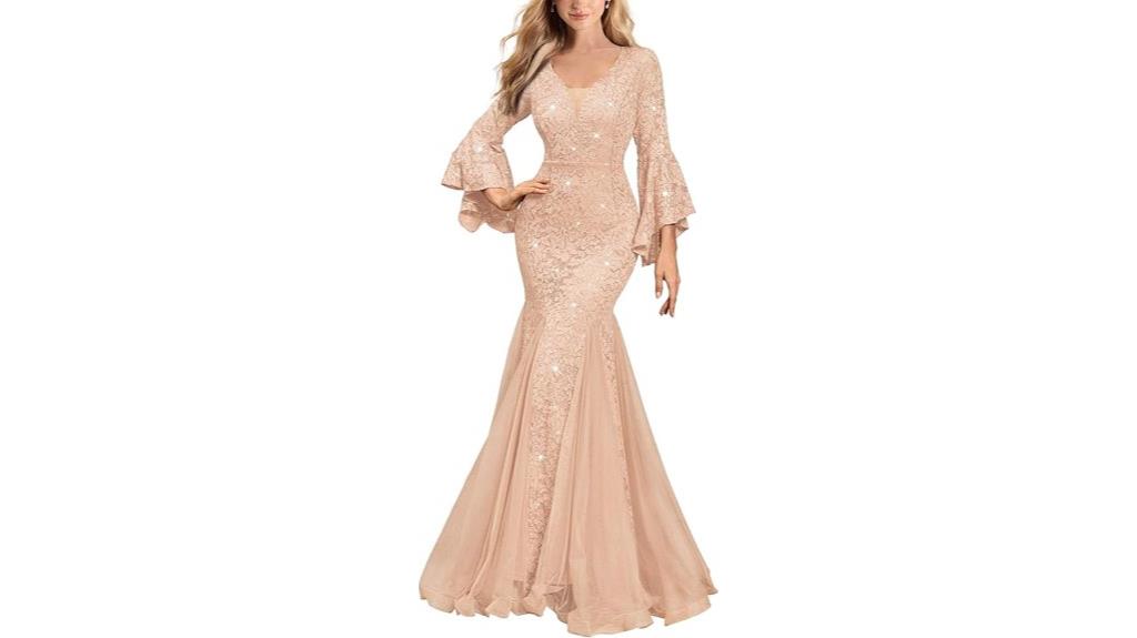 sequin lace tulle maxi