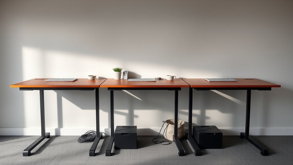 sit stand desks with drawers