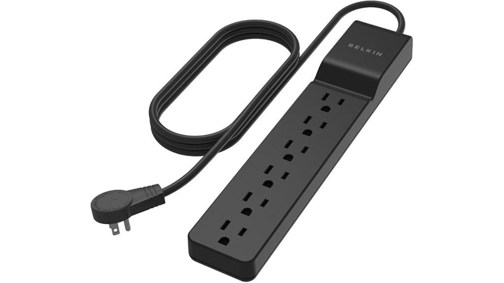 six outlet extension surge protector