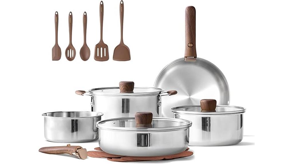 stainless steel cooking set
