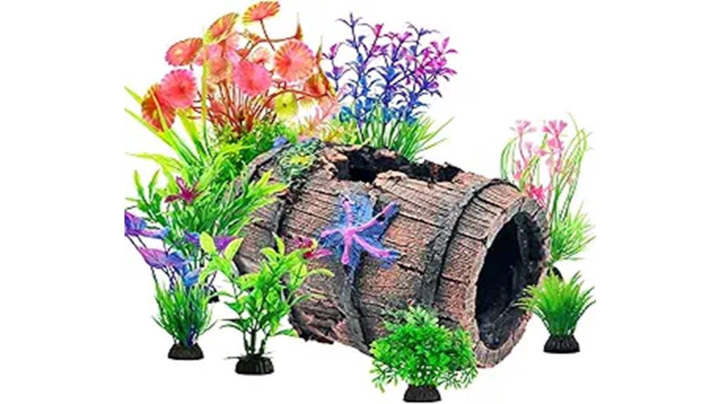 starfish and plants aquarium decor