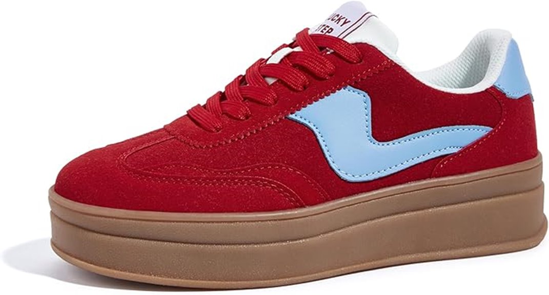 stylish thick sole sneakers