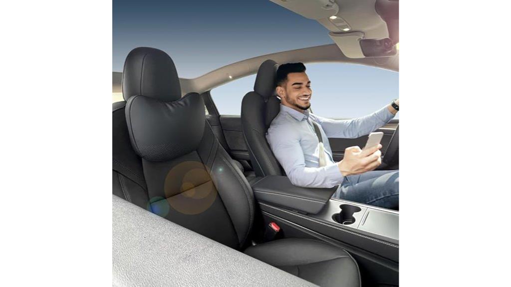 tesla nappa leather headrest pillows