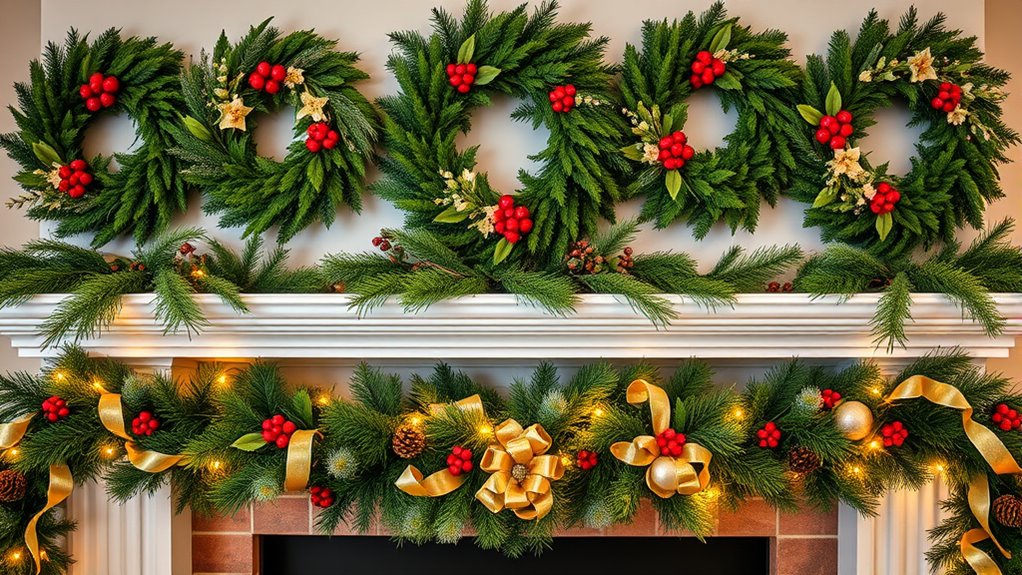 top mantel wreath and garland sets
