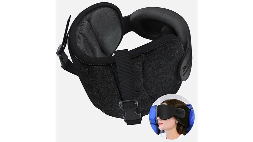 travel neck pillow with eye mask